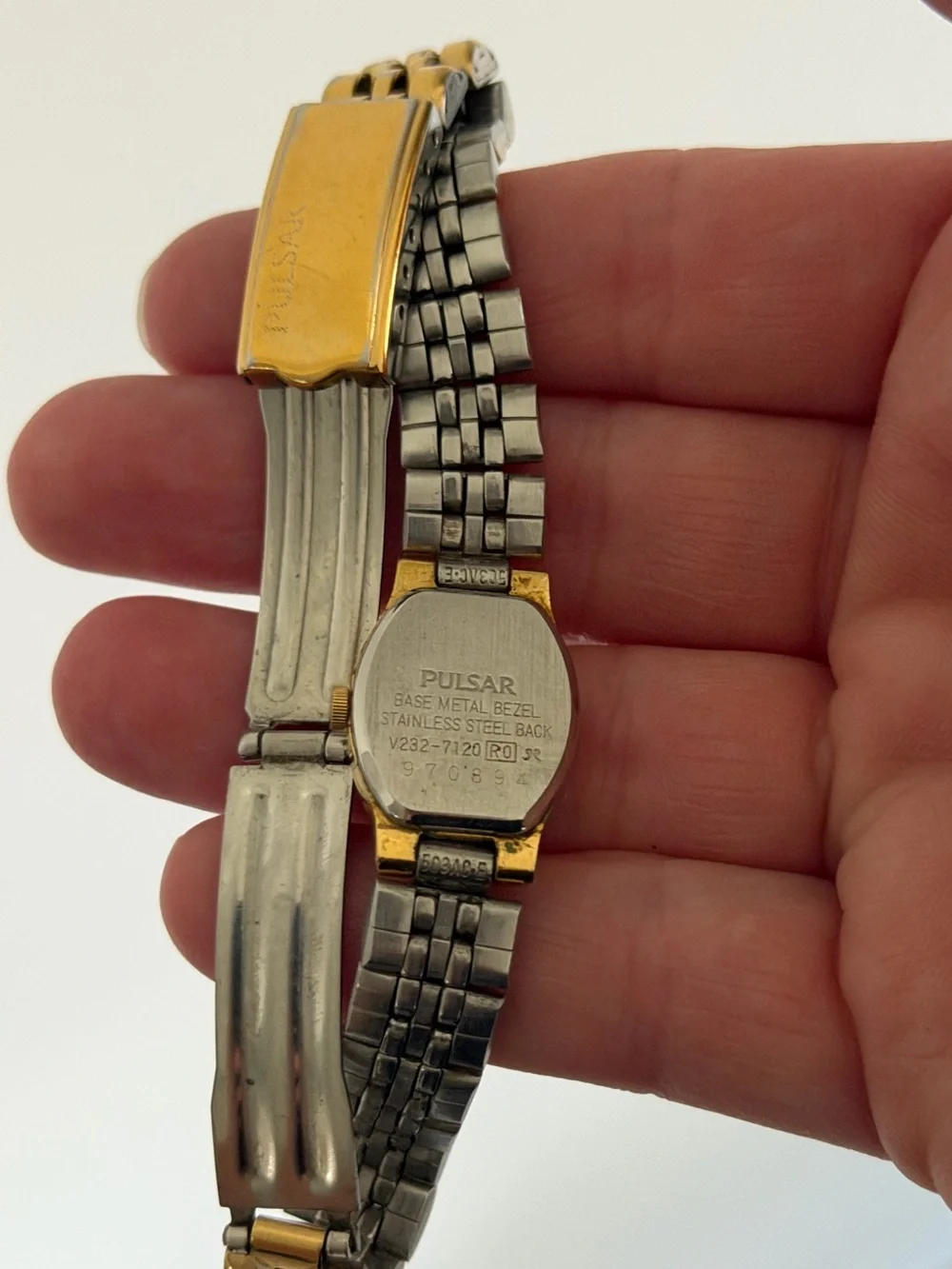 Vintage Pulsar Gold-Tone Watch with Black Dial